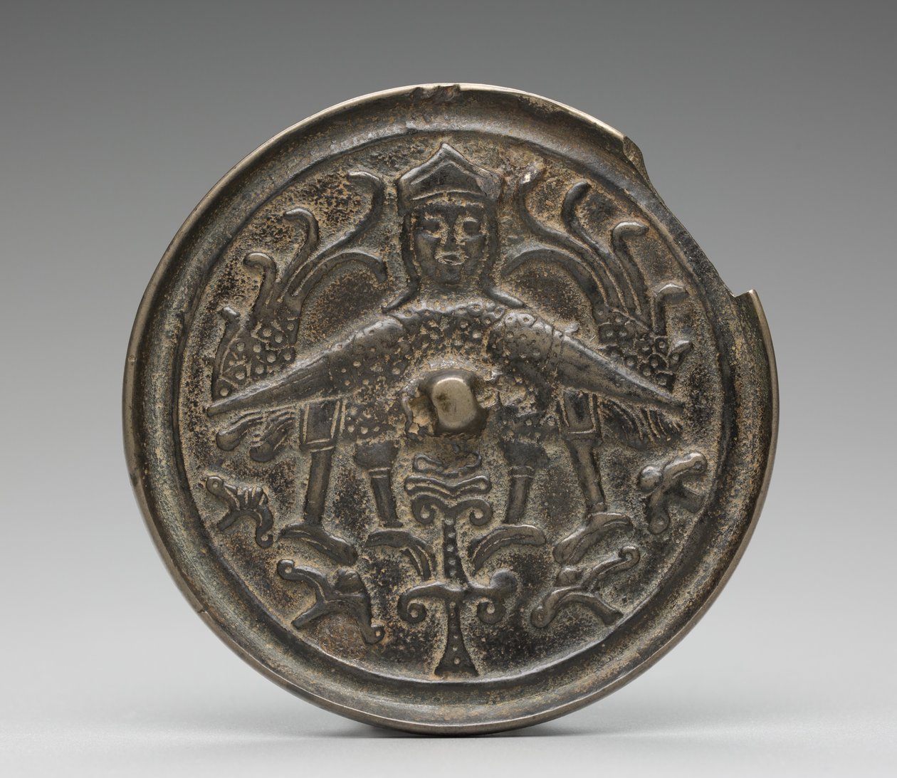Harpy ile ayna (kurşunlu bronz) by Islamic School