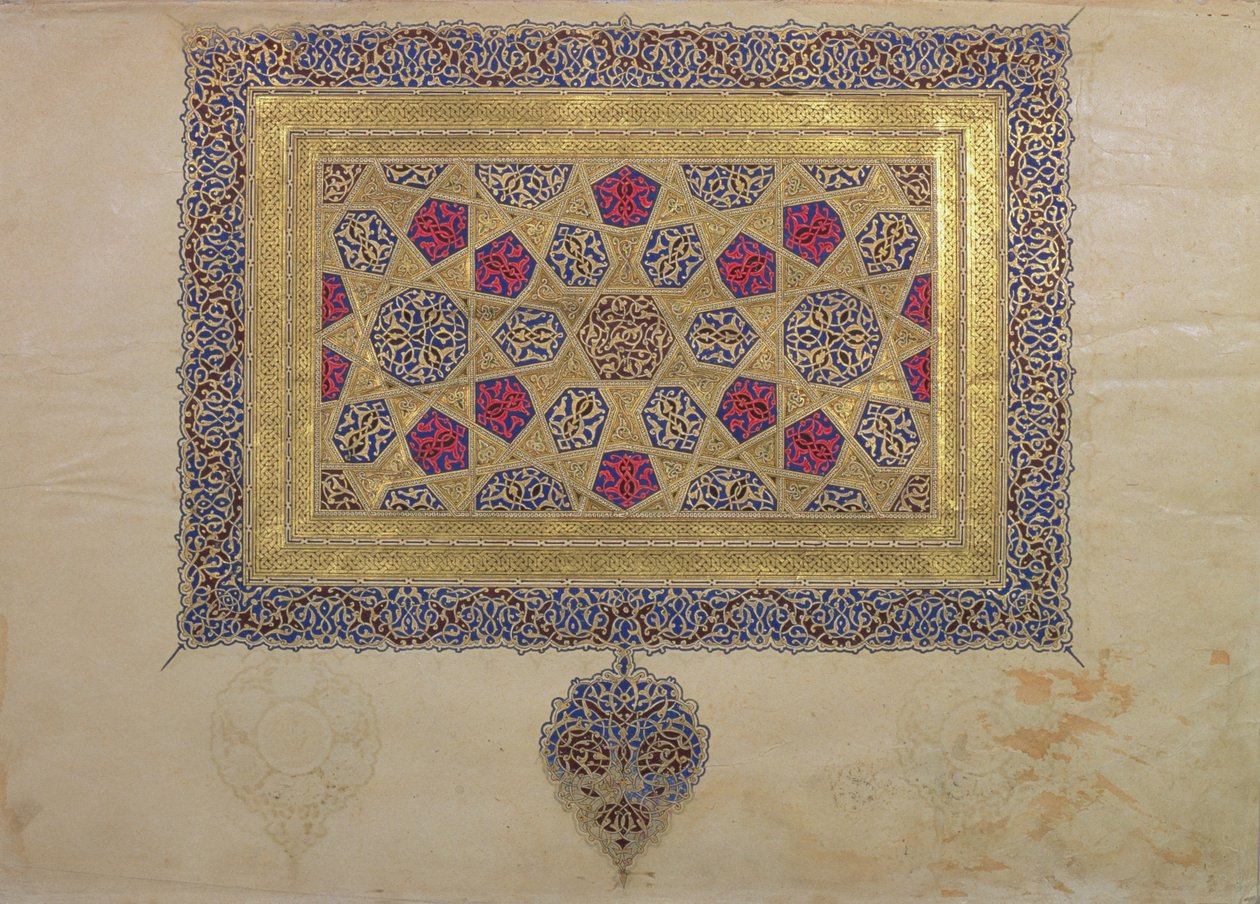 Mohammad ebn Aibak tarafından aydınlatılan bir Kuran el yazmasından sayfa, İlhanlı Dönemi, 14. yüzyılın başları by Islamic School