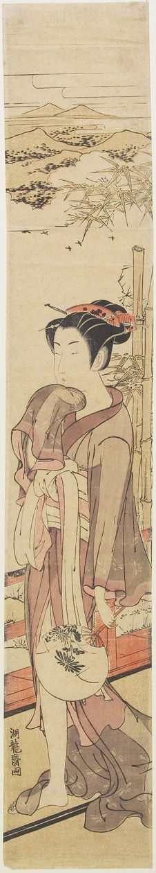 (Verandada Soğuyan Kız), c. 1772-1781 by Isoda Koryusai