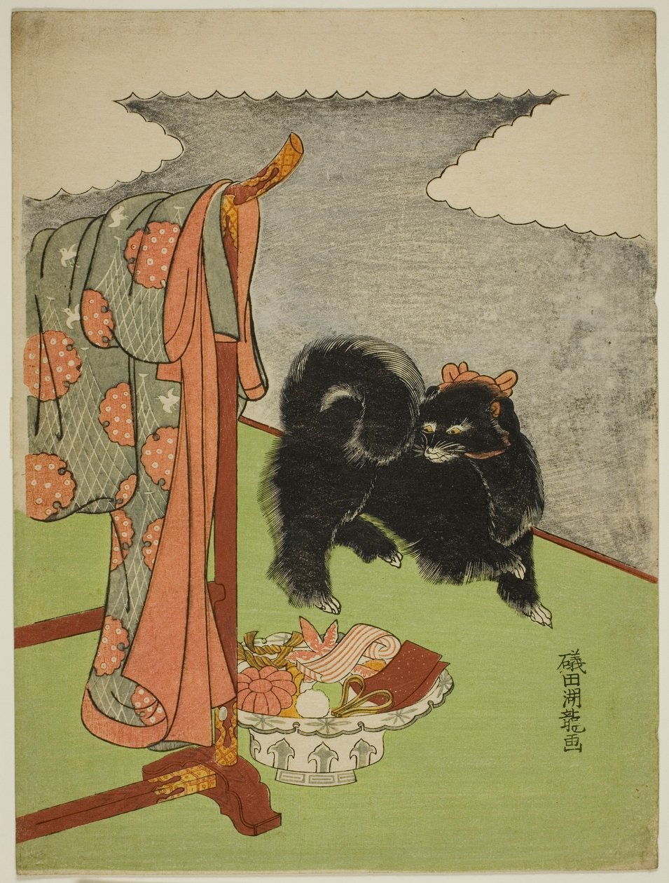Siyah köpek by Isoda Koryusai
