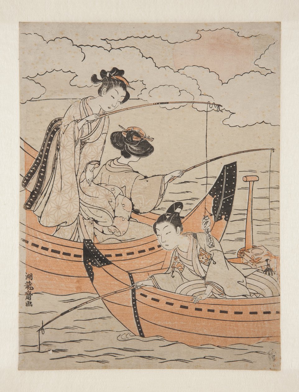 Aşk Tekneleri (Koi no fune) (renkli tahta baskı) by Isoda Koryusai