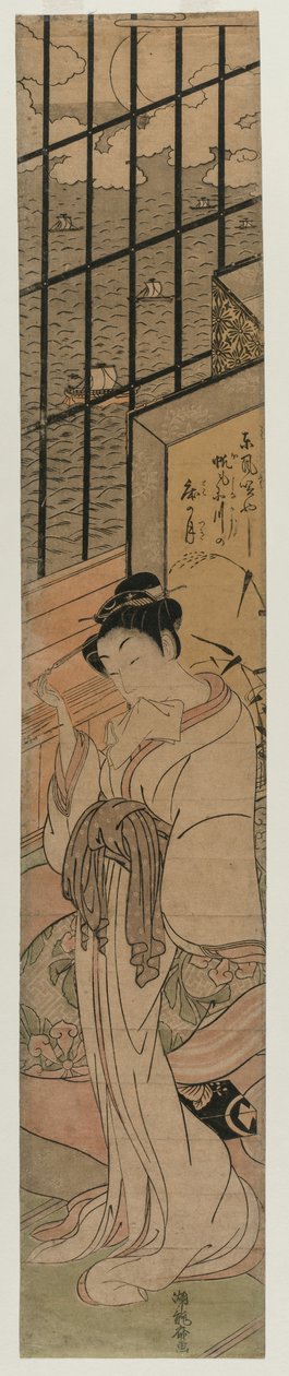 Edo Körfezi'ne bakan bir odada fahişe by Isoda Koryusai