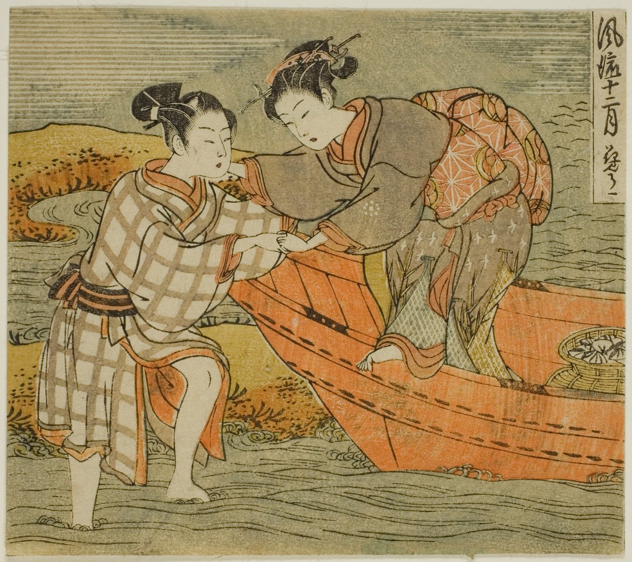 Üçüncü Ay (Hanamizuki), "Modaya Uygun On İki Ay (Furyu juni tsuki)" serisinden by Isoda Koryusai