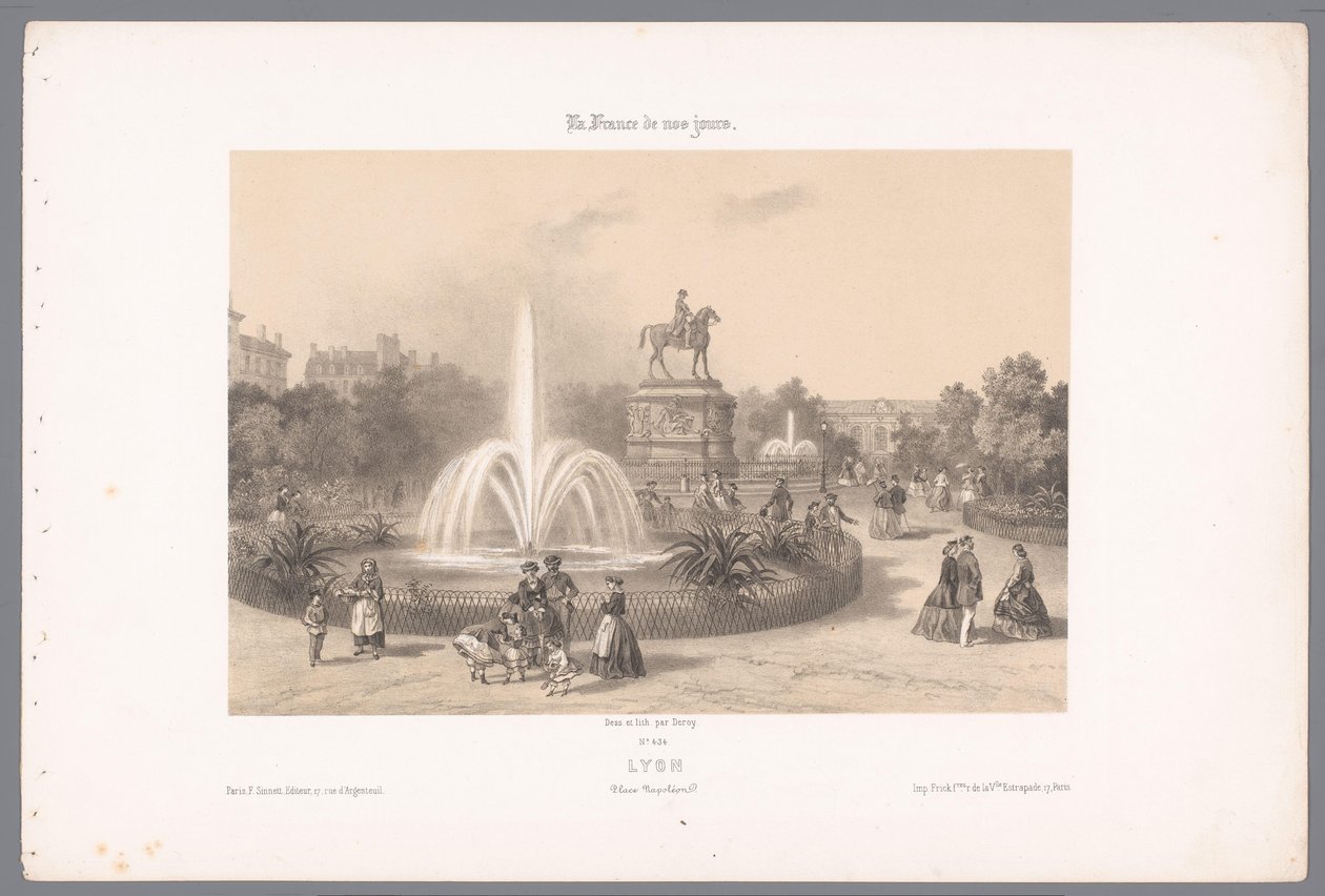 Zicht op de Place Napoléon te Lyon Lyon. Napolyon