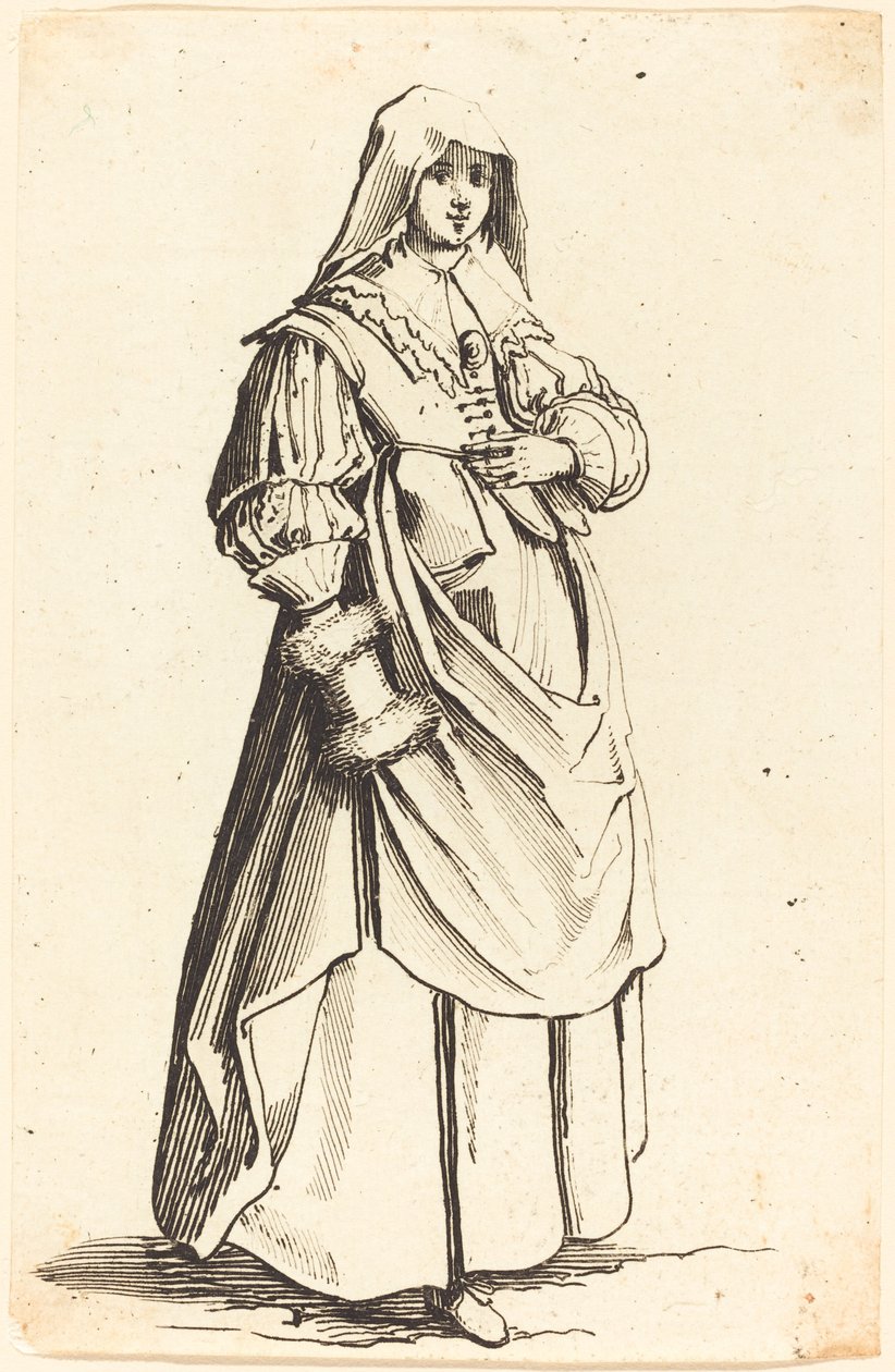 Manşonlu Burjuva, Sağa Bakan by Israel Henriet after Jacques Callot