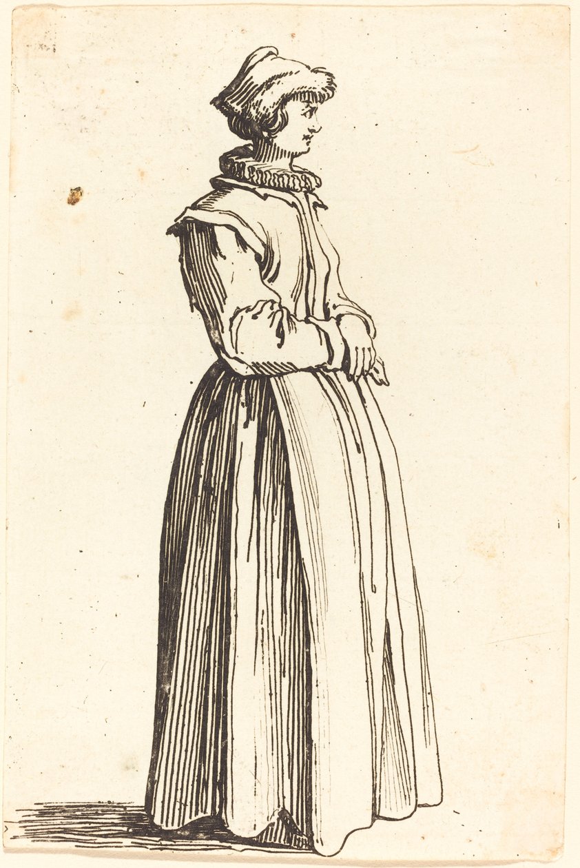 Genç Kadın, Profilde, Sağa Bakıyor by Israel Henriet after Jacques Callot
