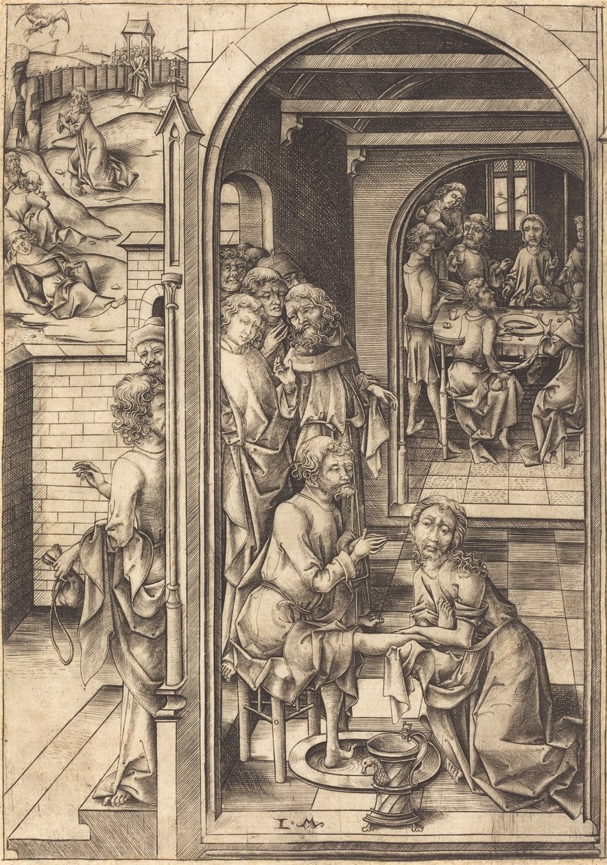 Havarilerin Ayaklarını Yıkanan İsa, c. 1480. by Israhel van Meckenem