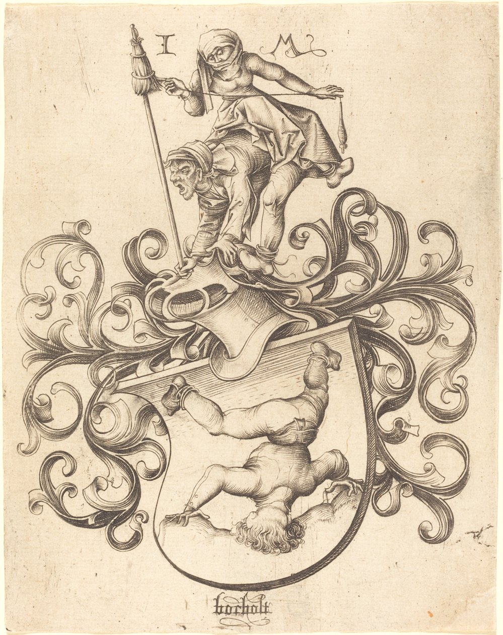 Tumbling Boy ile Arması, c. 14801490. by Israhel van Meckenem