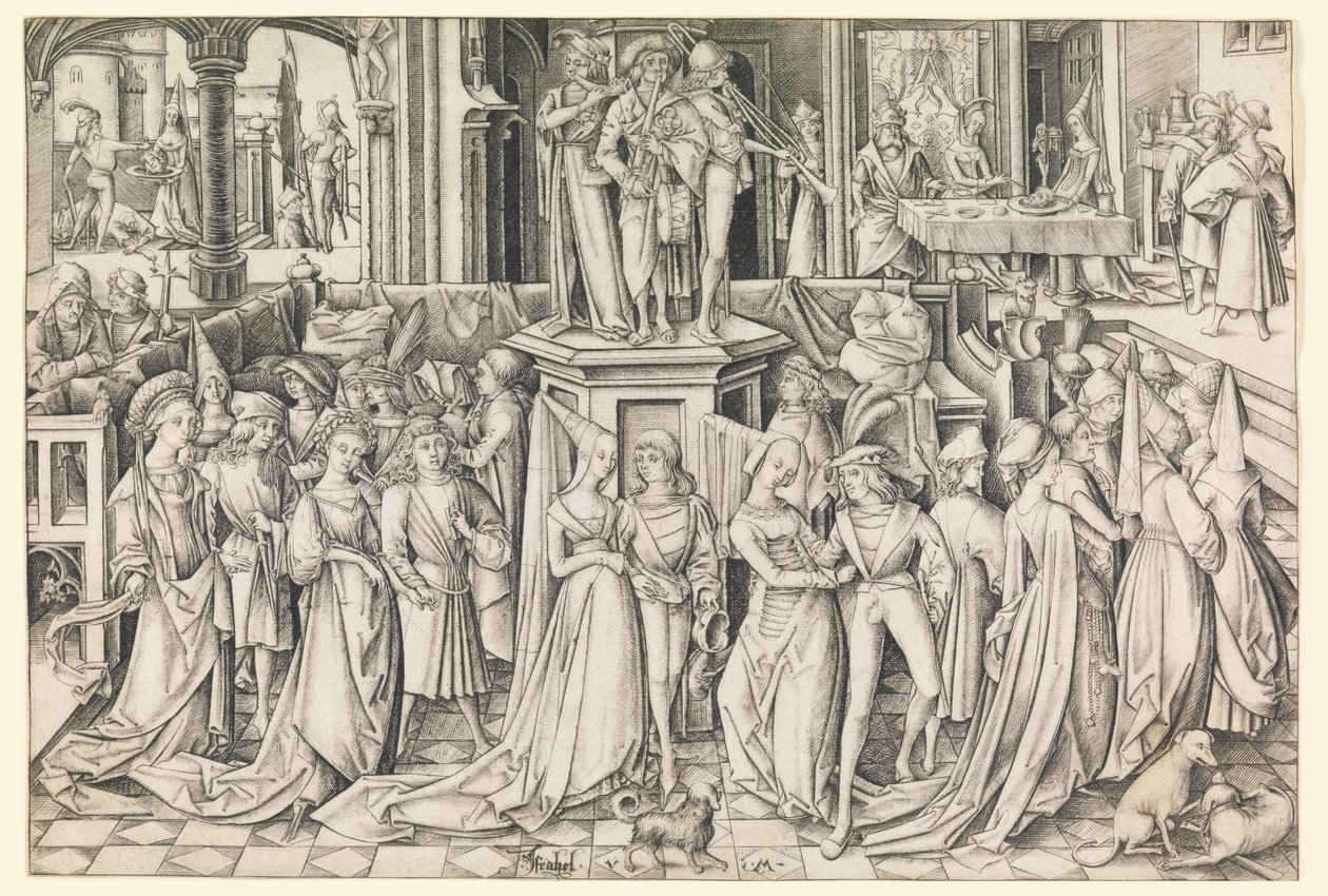Herodias'ın Kızlarının Dansı by Israhel van Meckenem