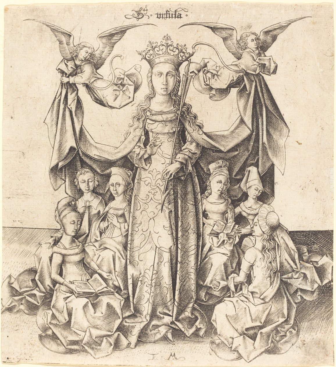 Aziz Ursula ve Bakireleri by Israhel van Meckenem