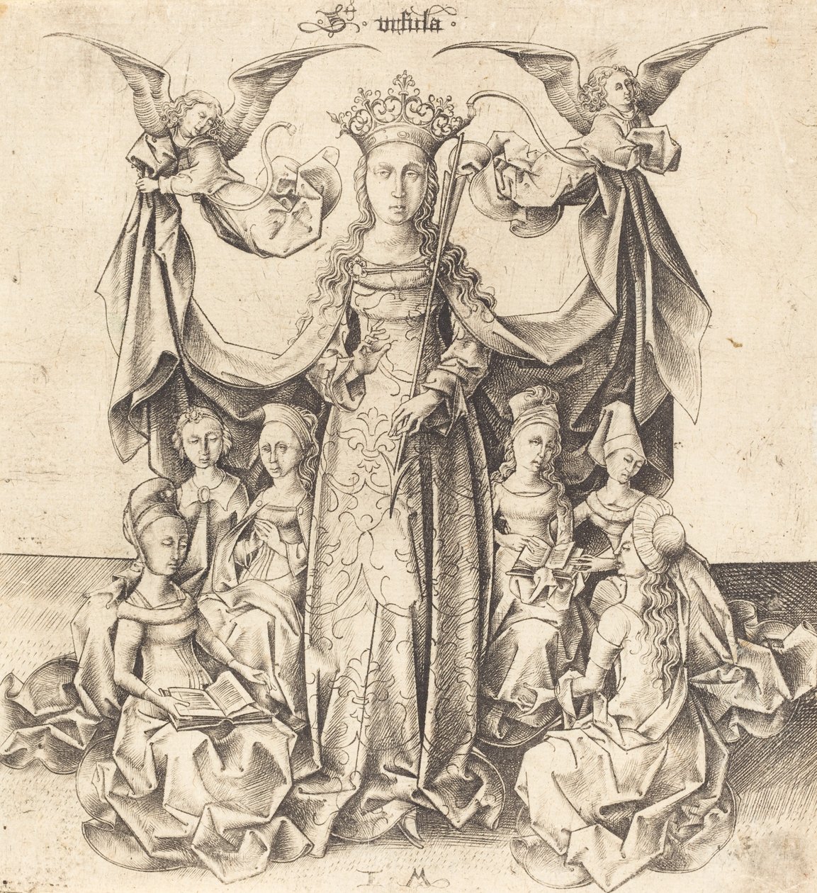Aziz Ursula ve Bakireleri, c. 14751480. by Israhel van Meckenem