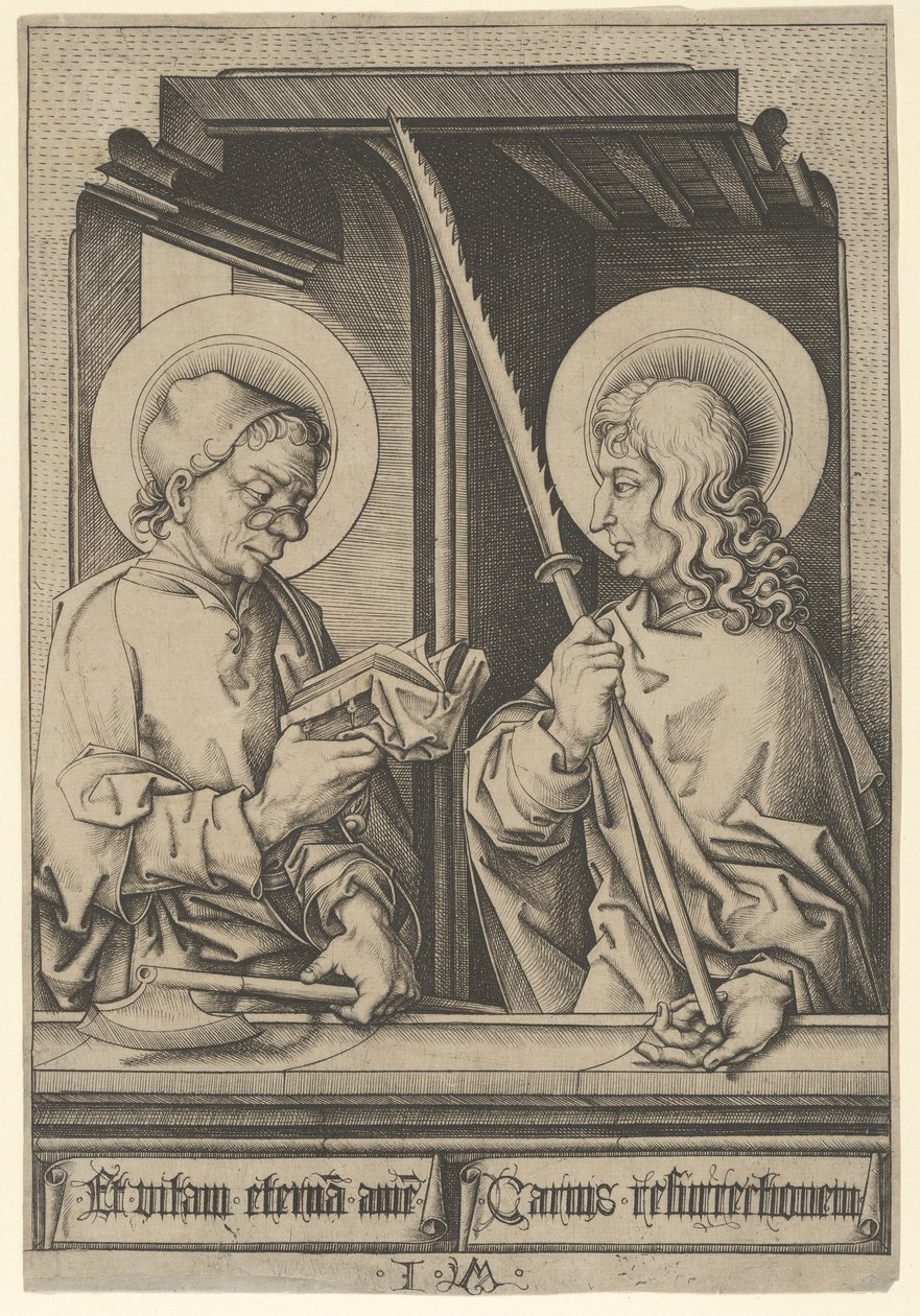 Havarilerden Aziz Matthias ve Yahuda Thaddaeus,.n.d. by Israhel van Meckenem