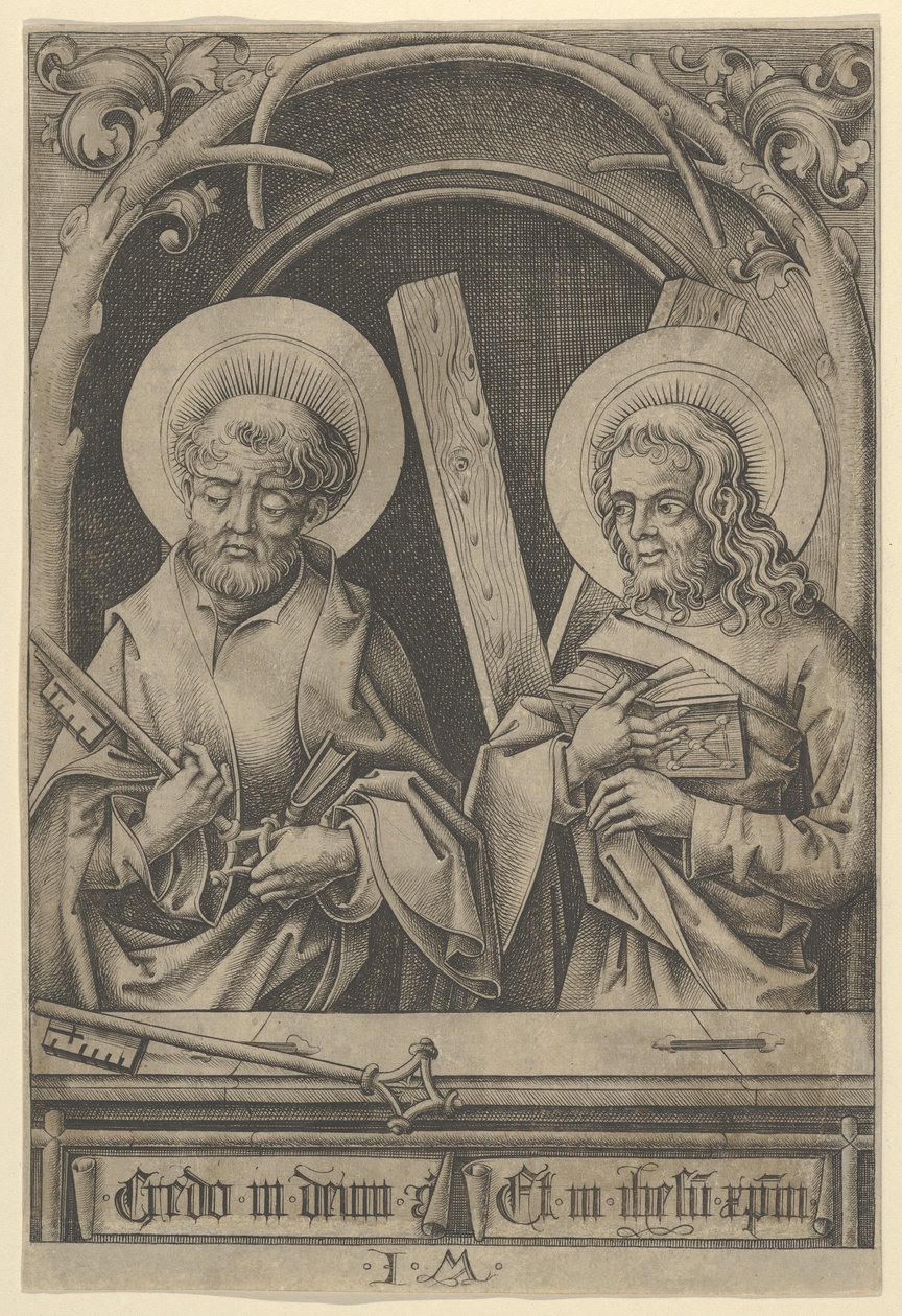 Havarilerden Aziz Peter ve Aziz Andrew. by Israhel van Meckenem