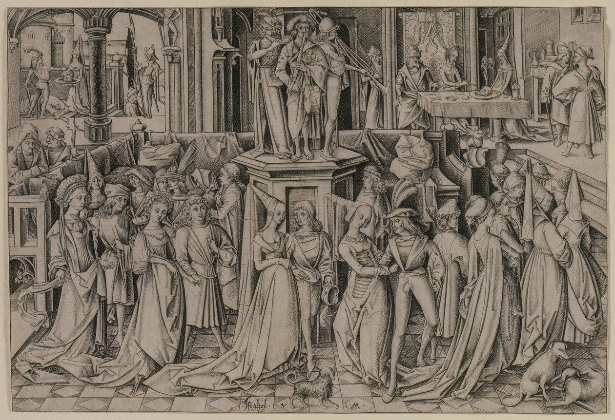 Hirodes Mahkemesinde Dans, c. 1500. by Israhel van Meckenem