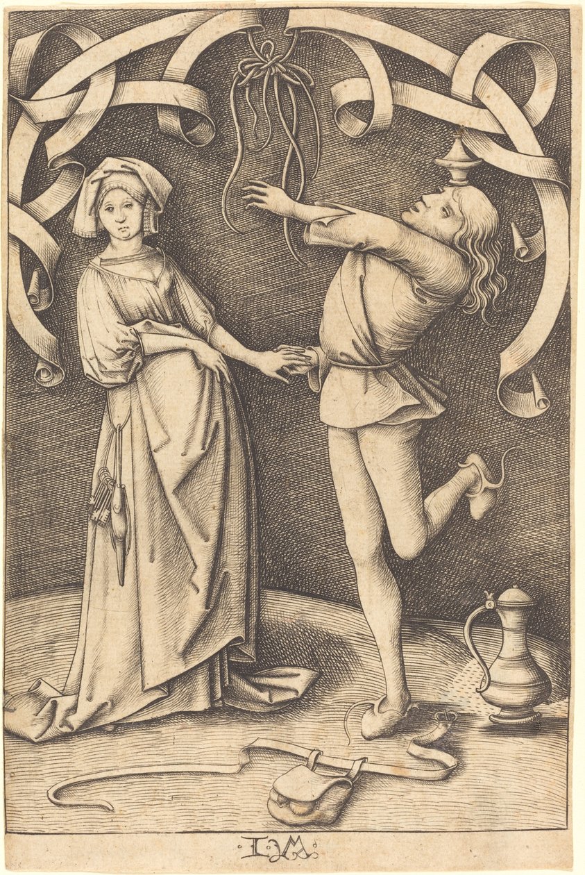 Hokkabaz ve Kadın, c. 14951503. by Israhel van Meckenem