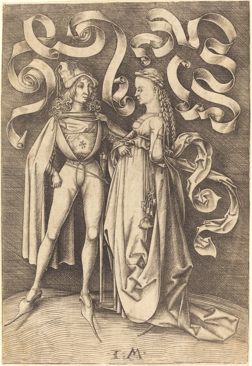 Şövalye ve Hanım, c. 14951503. by Israhel van Meckenem