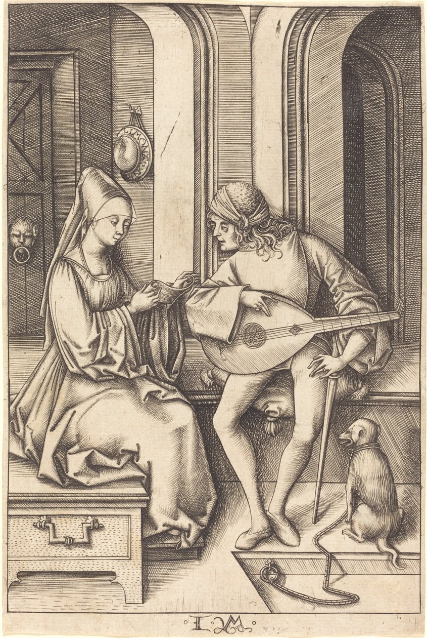 Ud Oyuncusu ve Şarkıcı, c. 14951503. by Israhel van Meckenem