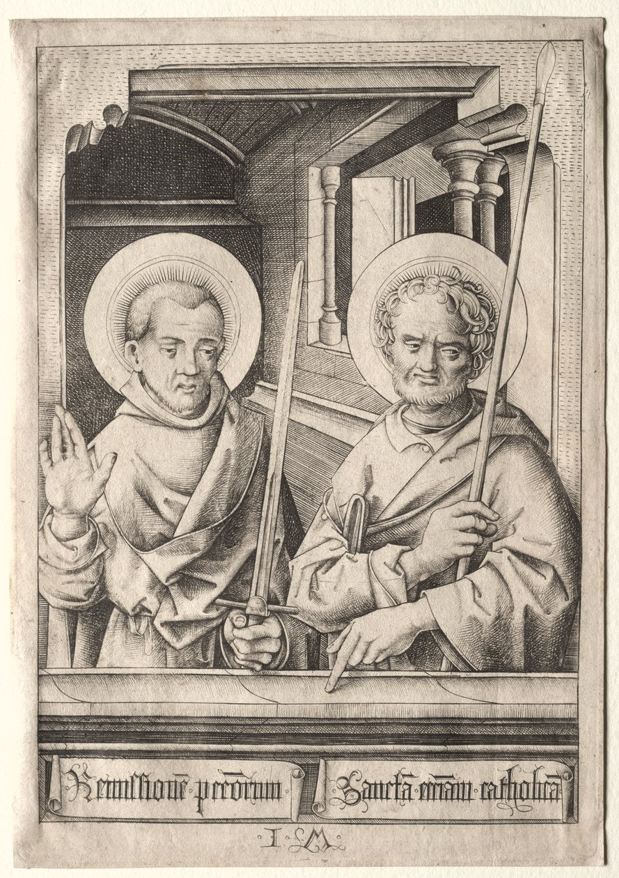 On İki Havari: Aziz Simon (?) ve Aziz Matta by Israhel van Meckenem