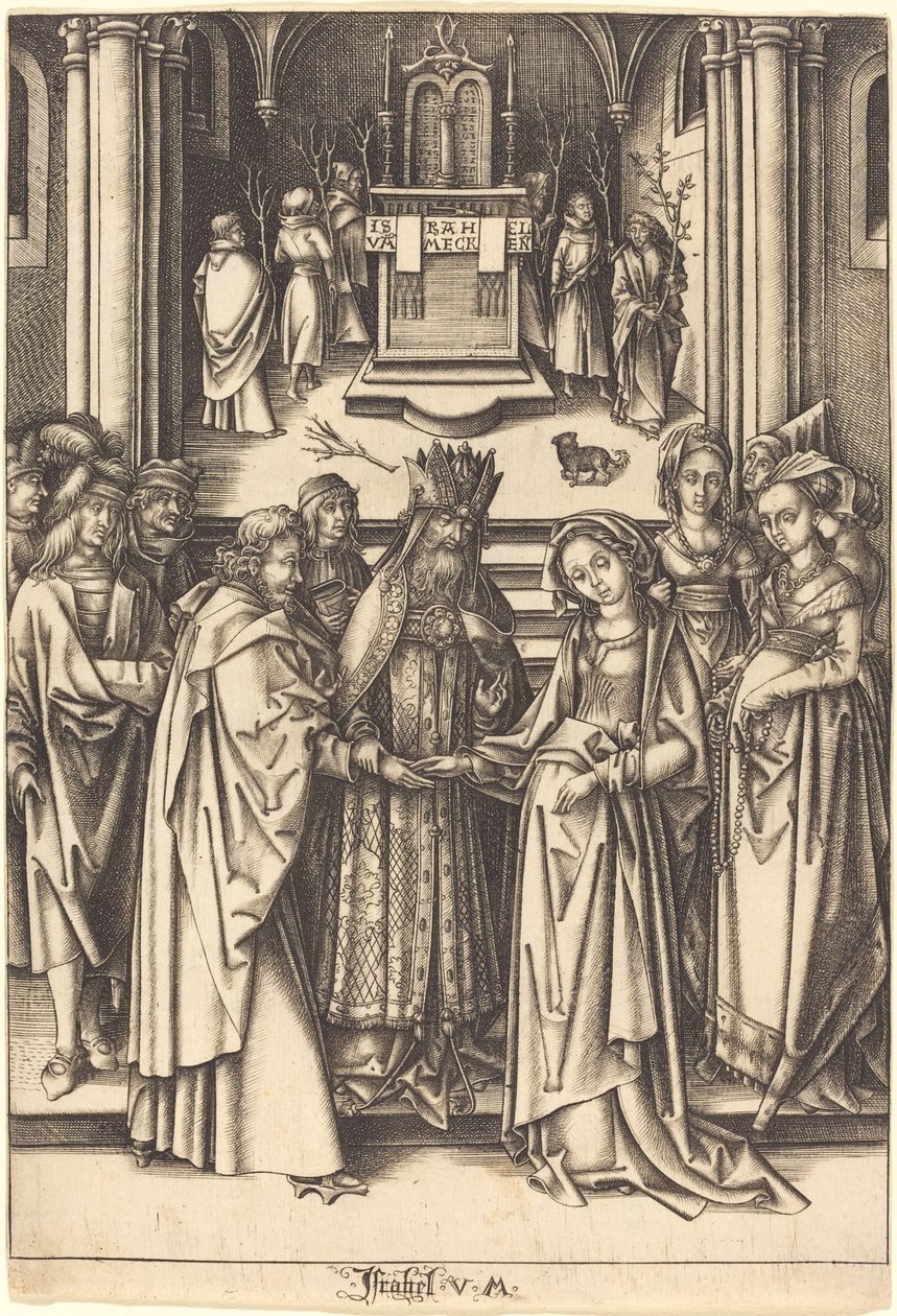Bakirenin Evliliği by Israhel van Meckenem after Hans Holbein the Elder
