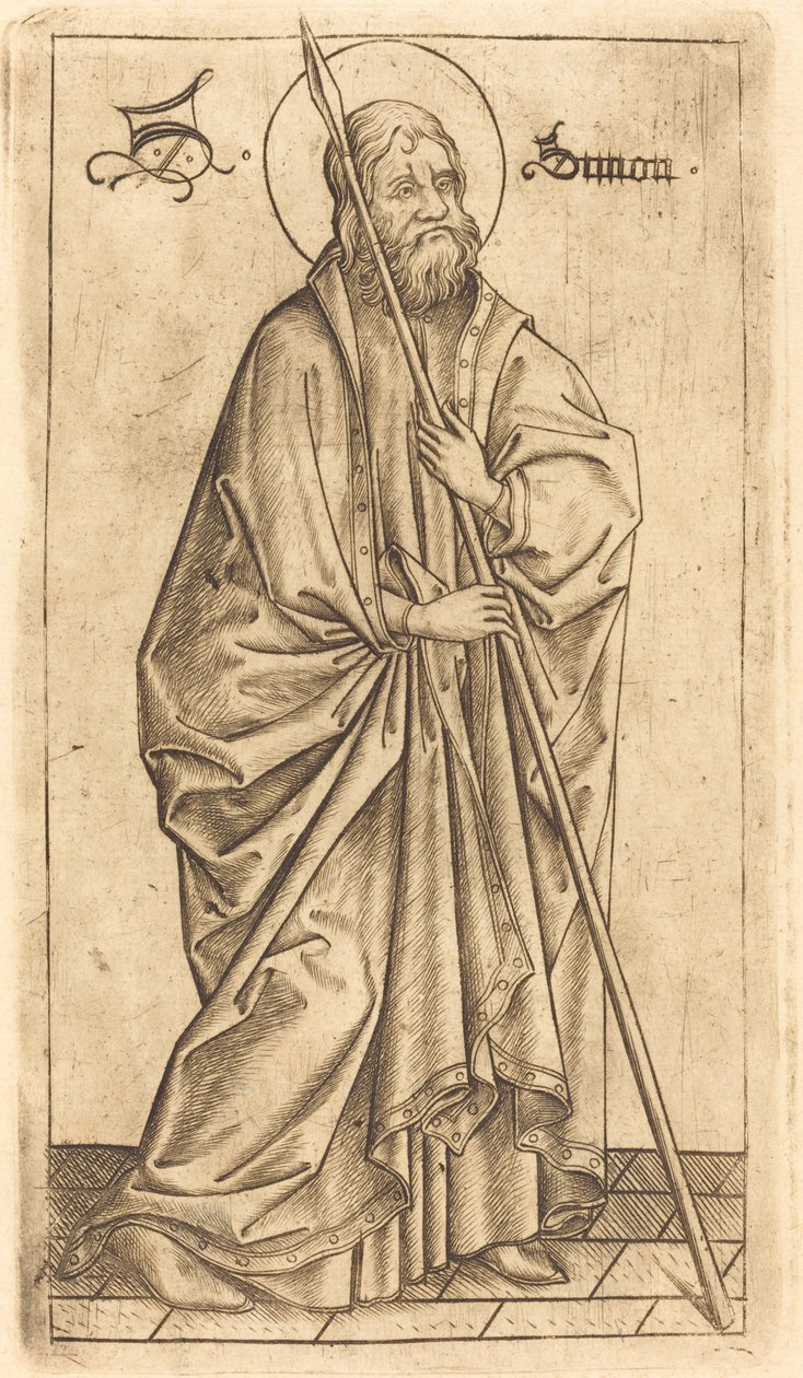 Aziz Thomas (?) veya Aziz Simon (?) by Israhel van Meckenem after Master E.S.