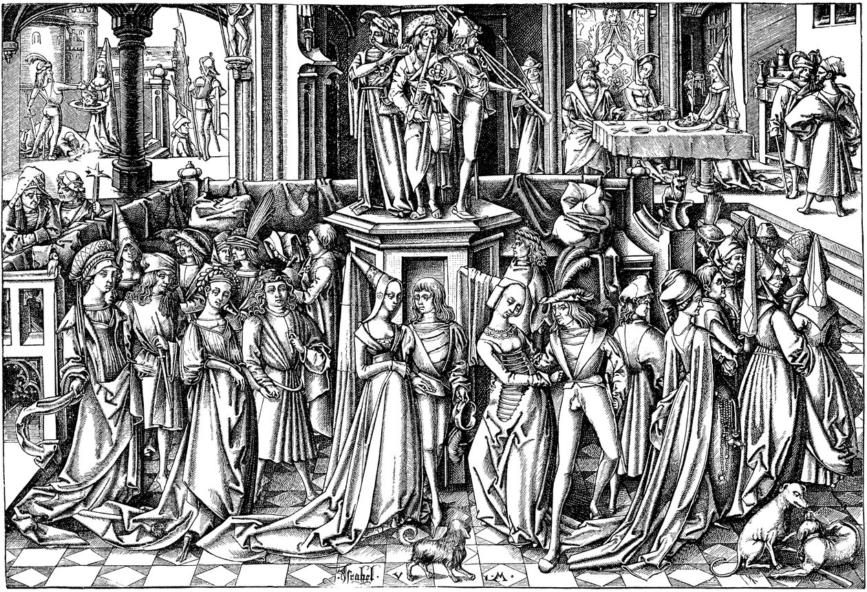 Hirodes Mahkemesinde Dans, c. 1500 by Israhel van Meckenem the younger