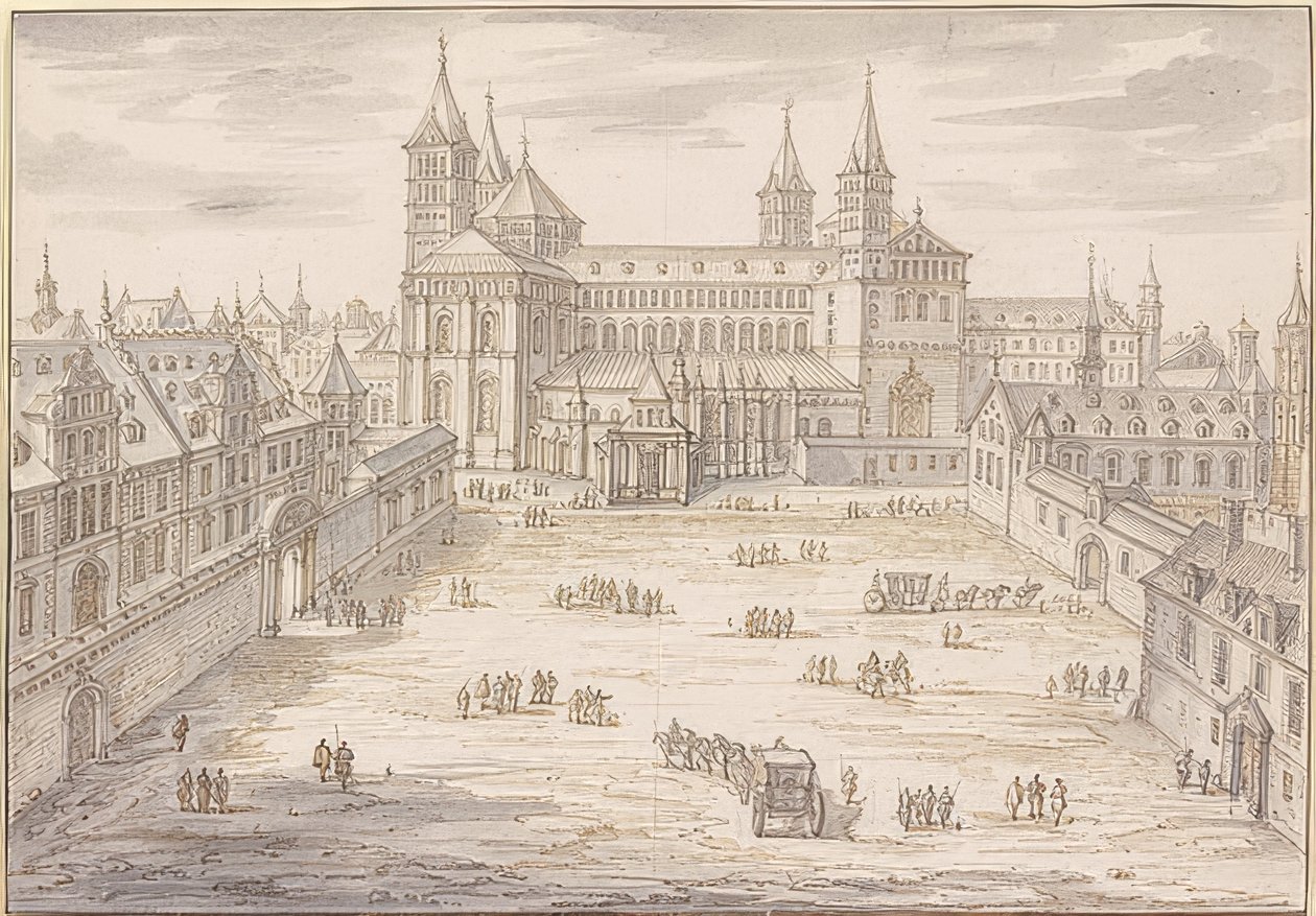 Speyer Katedrali ve Piskoposluk Sarayı. 1621 by Israël Silvestre