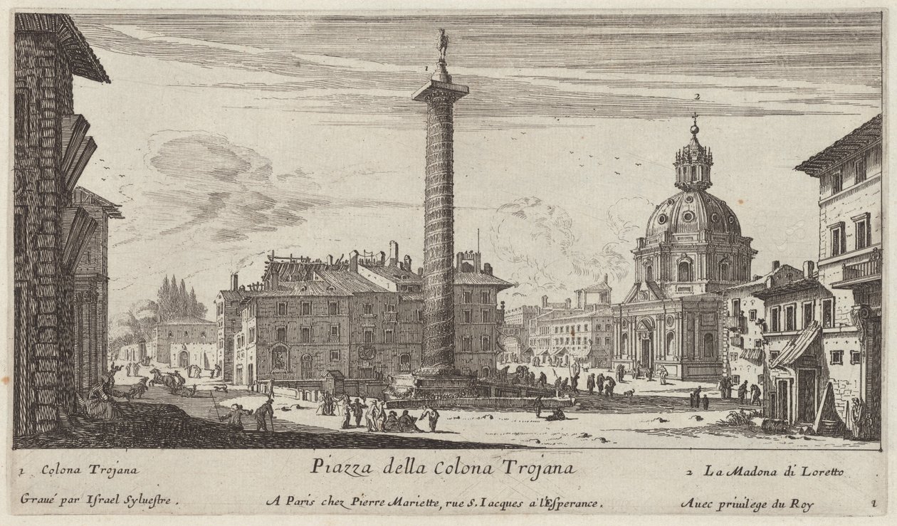 Piazza della Colonna Traiana by Israël Silvestre