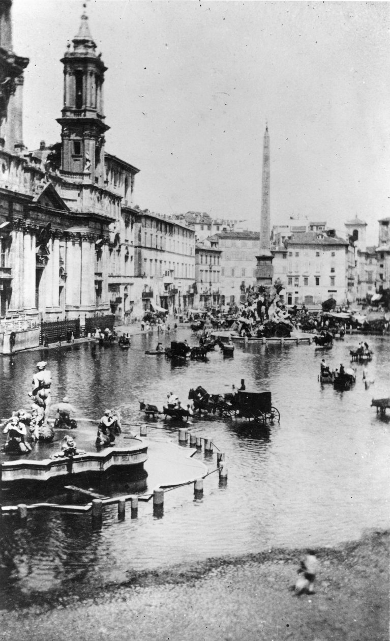 Piazza Navona, Roma, 1865 dolayları by Italian Photographer