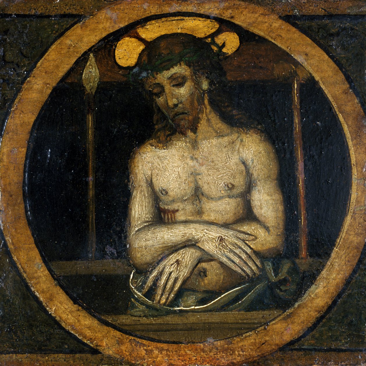 Christ Suffering (kavak ağacı üzerinde tempera) by Italian School