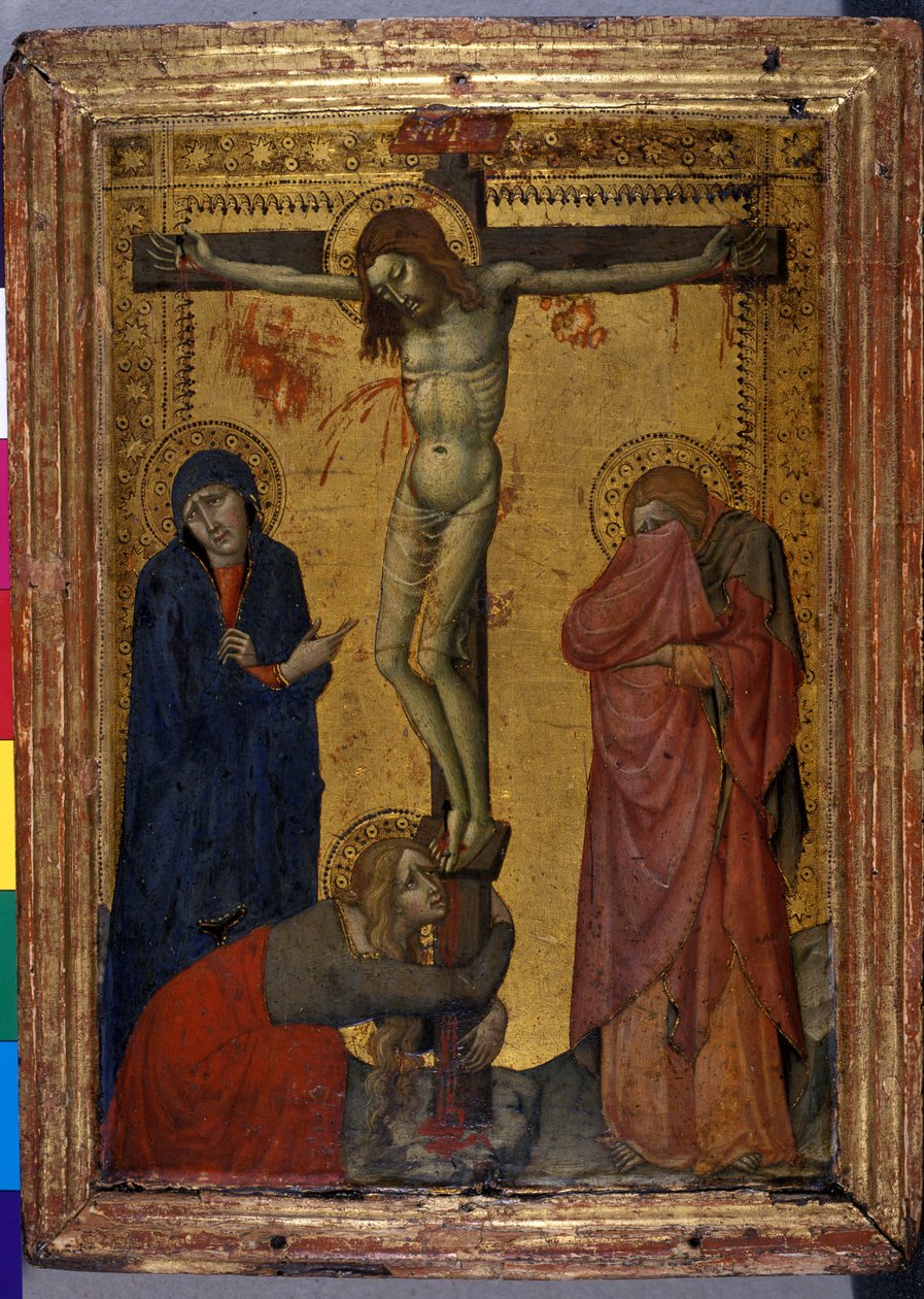 Meryem, John ve Mary Magdalene ile Çarmıhta İsa, c.137080 (ahşap üzerine tempera) by Italian School