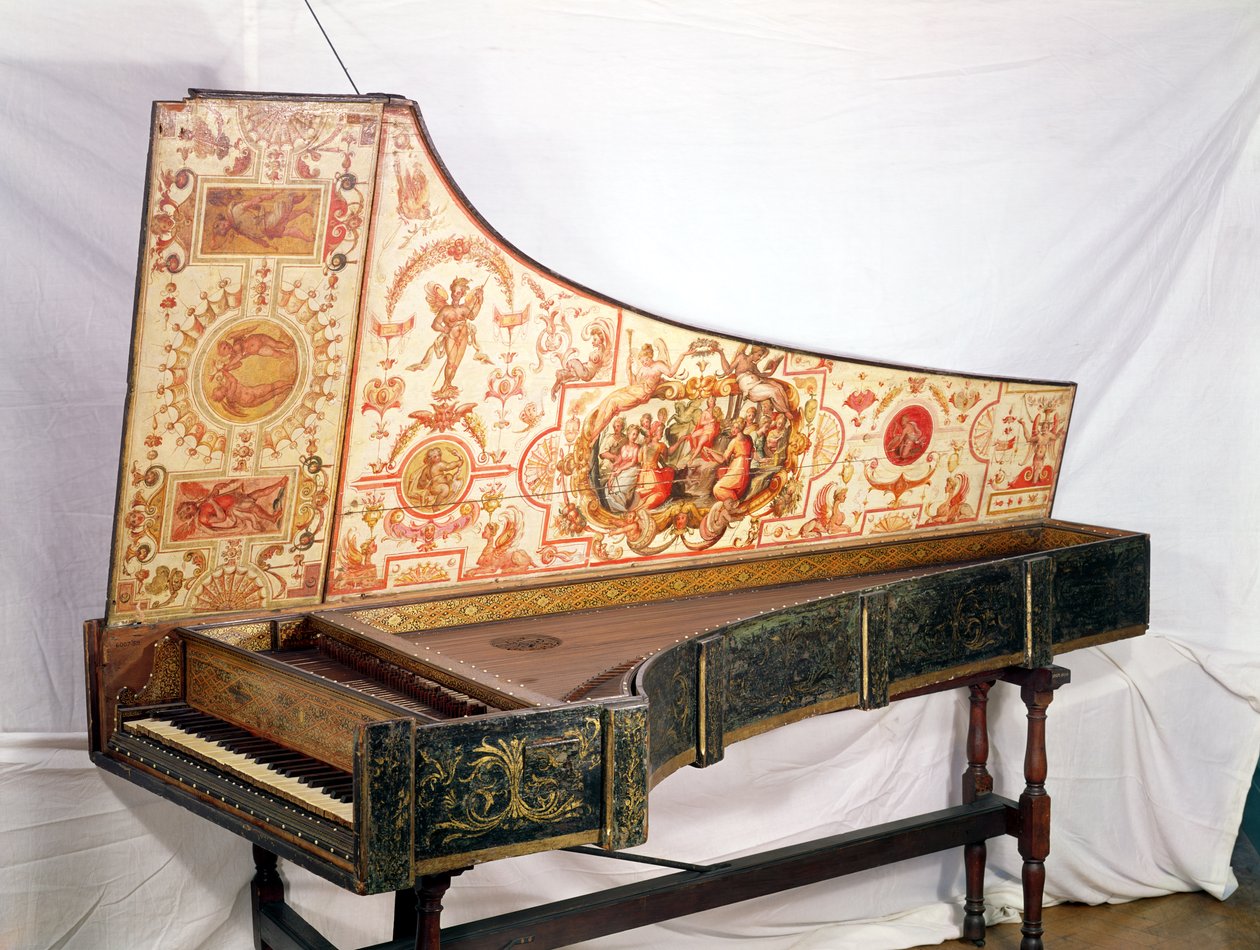 Giovanni Antonio Bafto tarafından yaldızlı ve boyalı klavsen, Venedik, 1774 by Italian School