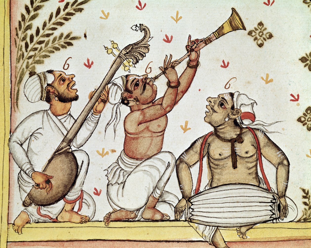 MS 8300, Hintli müzisyenlerin detayı, Storia do Mogor