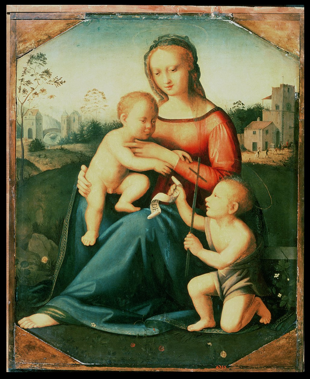 Vaftizci Yahya ile Madonna ve Çocuk by Italian School