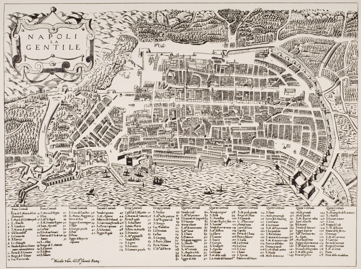 Napoli Haritası, c.1600 by Italian School