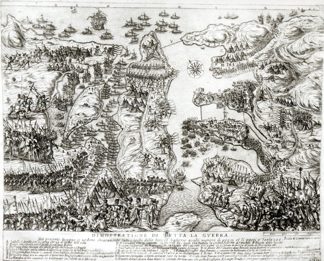 1565 yılında Malta Kuşatması Haritası by Italian School