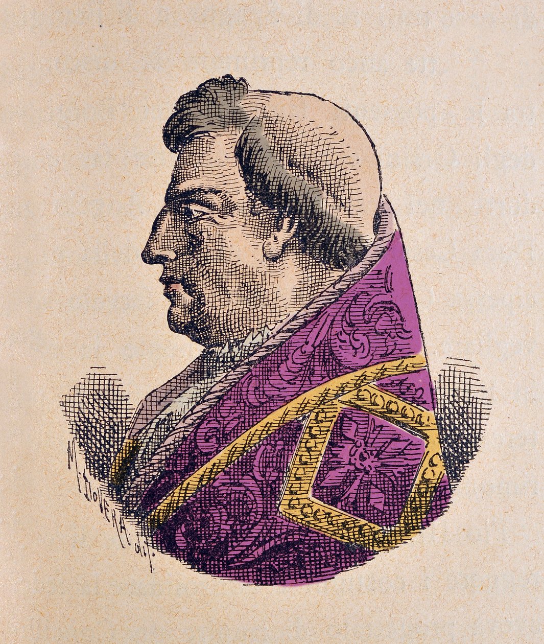 Papa Alexandre VI (Alexander veya Alessandro) (Rodrigo Borgia) (1492-1503), 1898 (daha sonra renklendirilmiş gravür) portresi by Italian School