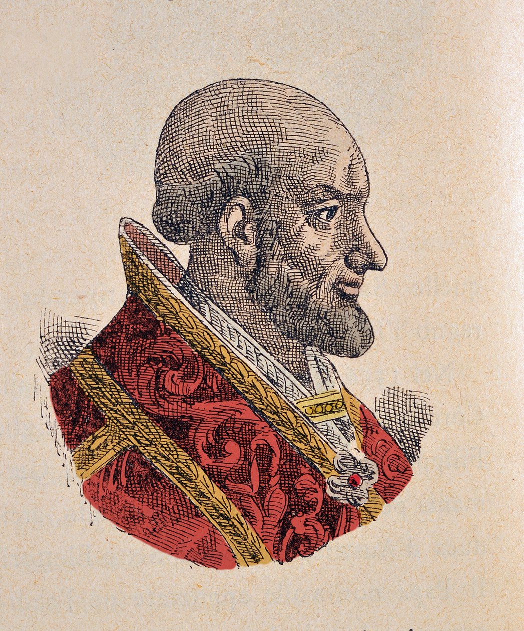 Papa Pie IV Portresi (Pius veya Pio)(1559-1565), 1898 (daha sonra renklendirilmiş gravür) by Italian School