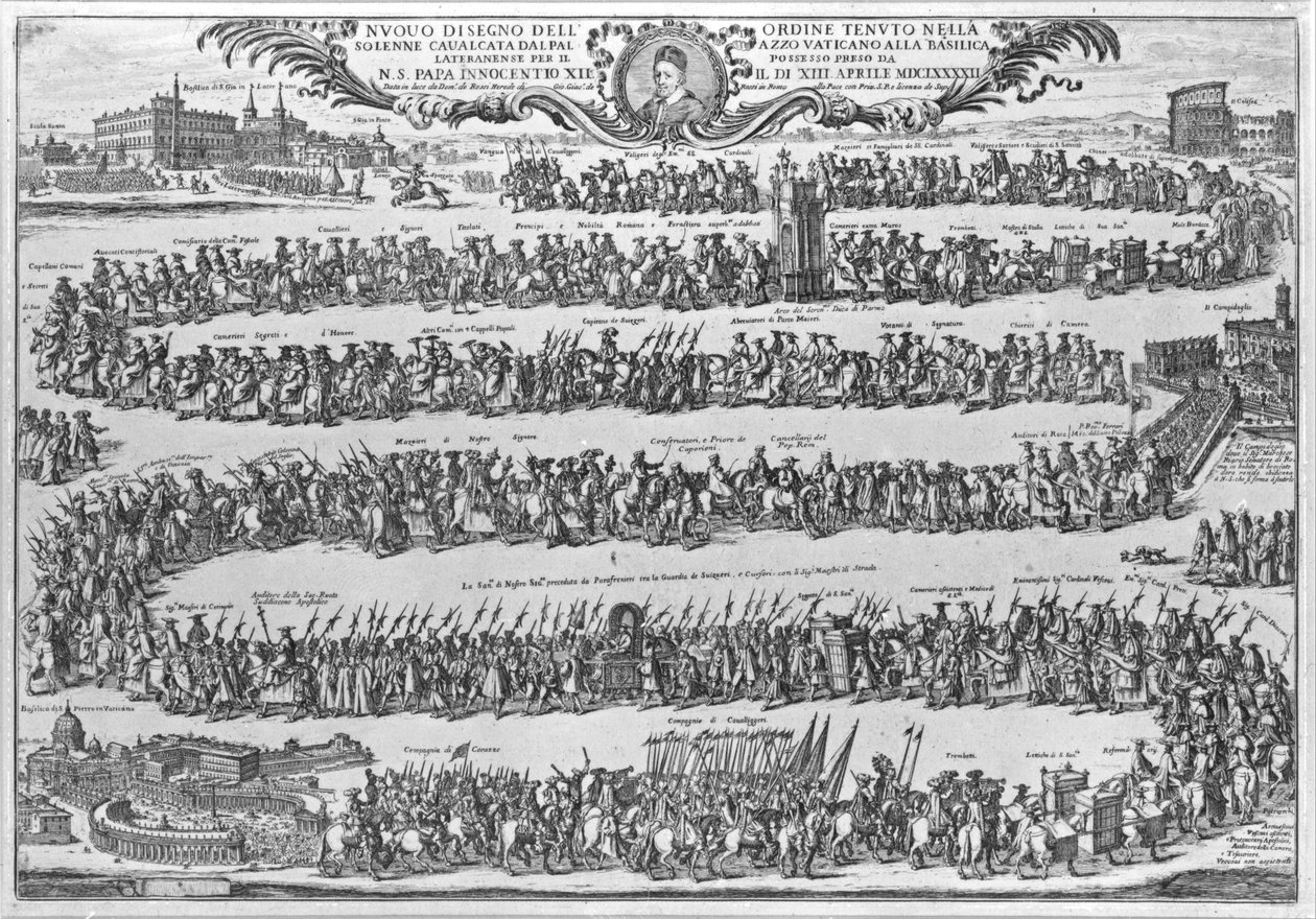 The Procession of Pope Innocent XII from the Vatican on his formally taking possession of St John, 1692  by Italian School