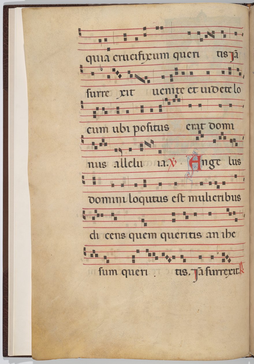 Bir antifonal parçadan yaprak 1 (verso) by Italian 13th Century