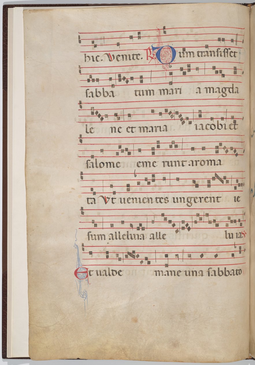 Bir antifonal parçadan yaprak 2 (verso) by Italian 13th Century