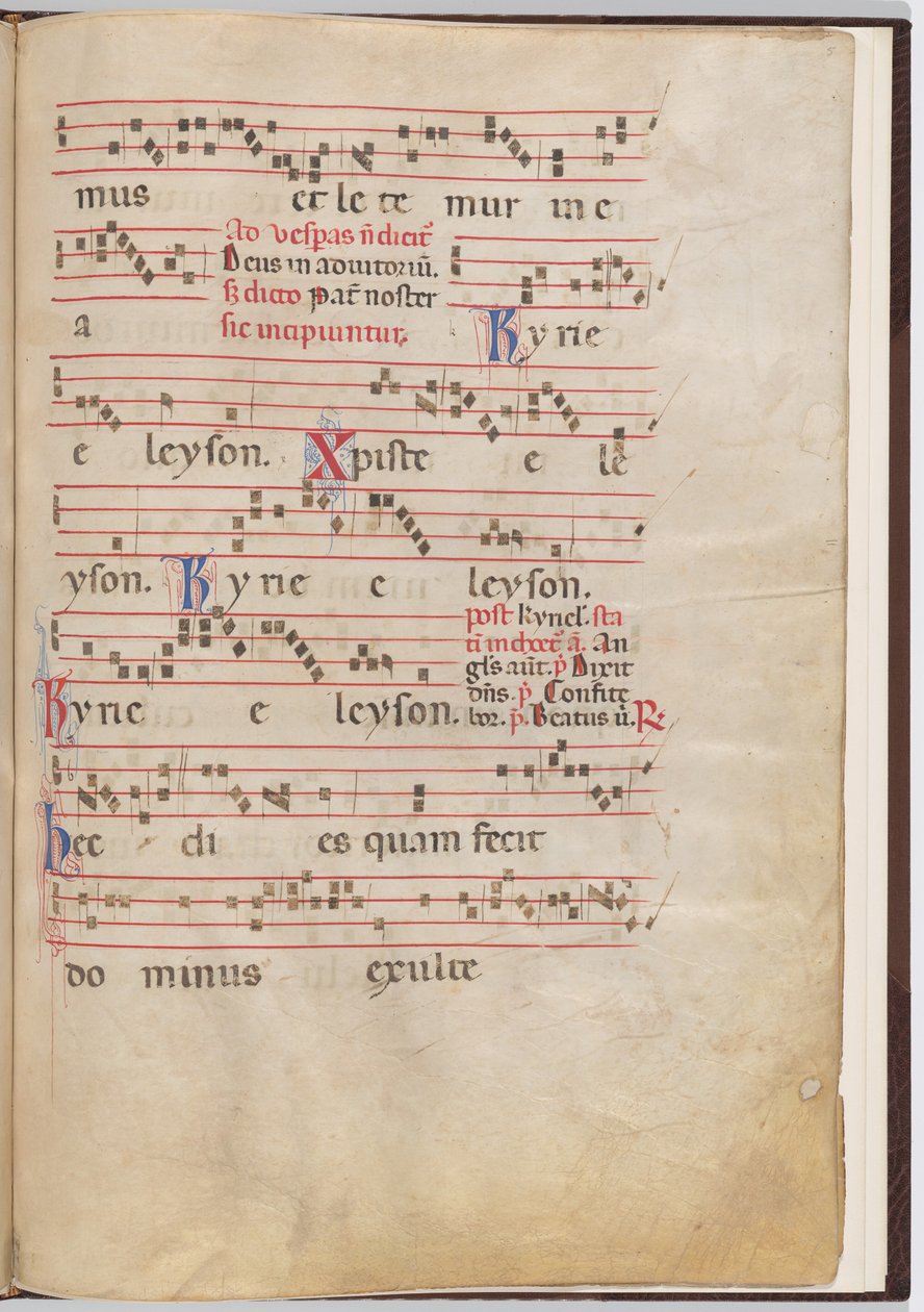 Antifonal bir parçadan yaprak 5 by Italian 13th Century