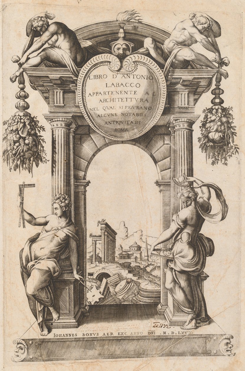Mimariye Ait Kitap [Başlık Sayfası] by Italian 16th Century, after Antonio Labacco, published by Giovanni Boni