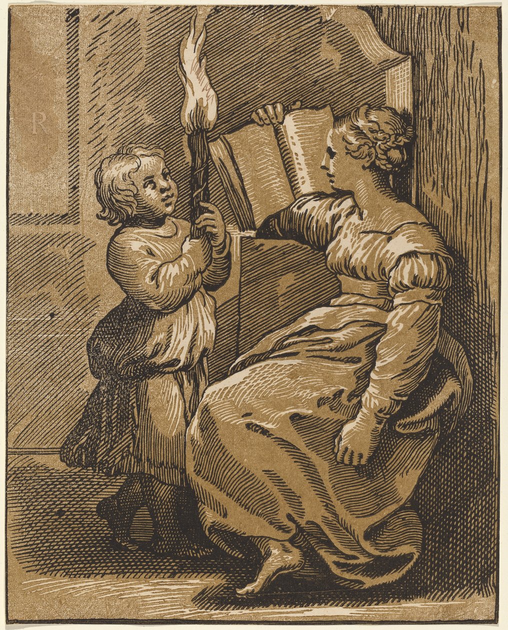 sibil okuma by Italian 16th Century, after Ugo da Carpi, after Raphael