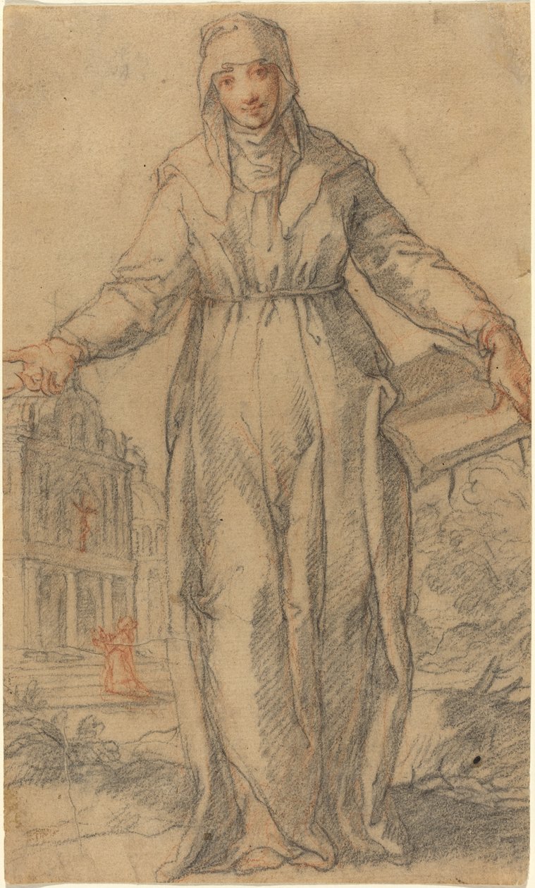 Kadın Aziz (Assisli Aziz Clare mi yoksa Sienalı Aziz Catherine mi?) by Italian 17th Century