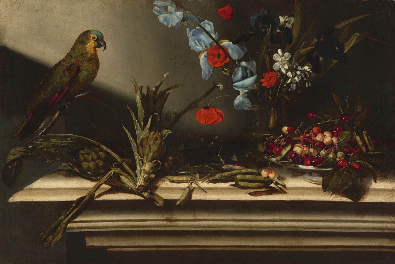 Enginar ve Papağan ile Natürmort by Italian 17th Century