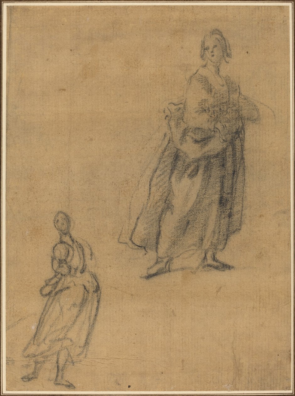 Ayakta Duran Bir Kadının İki Çalışması by Italian 17th Century