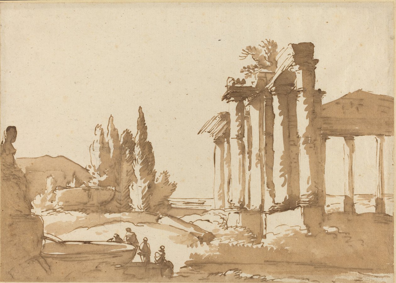Harabelerle Peyzaj by Italian 18th Century