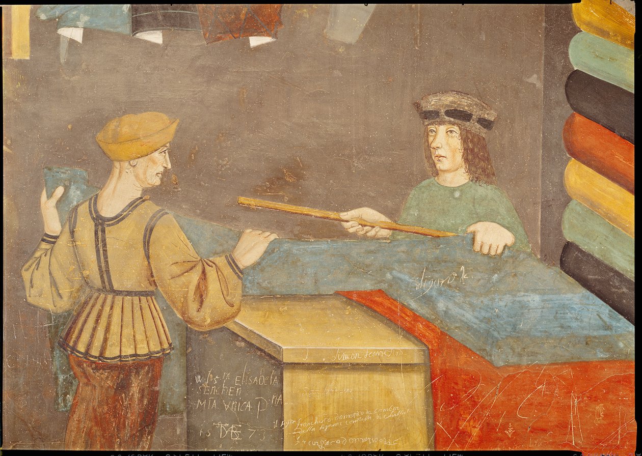 Bir Kumaş Tüccarı Ölçü Bezi (fresk) by Italian School