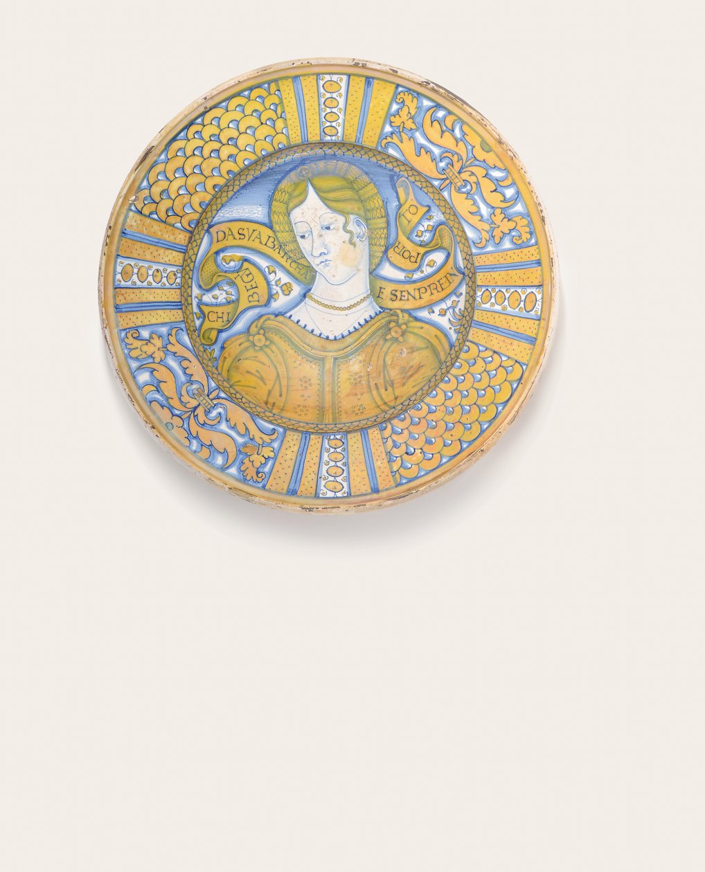 Bir Deruta Altın Parlatıcı Güzel Kadın Şarj Cihazı, c.1500-30 by Italian School