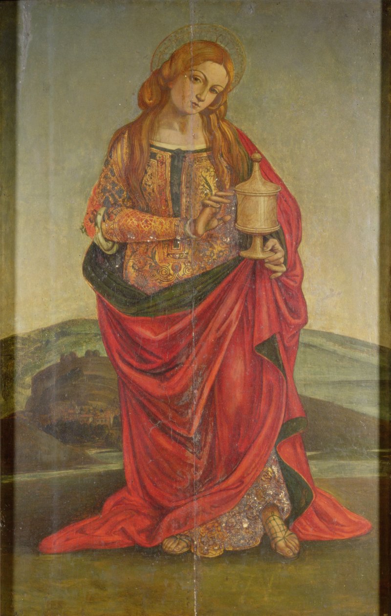 Kadehli Kadın Aziz, muhtemelen Mecdelli Meryem, muhtemelen 16. yüzyıl (panel) by Italian School